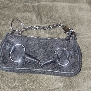 Gucci Black Mini Bag/coin  with Silver Accents